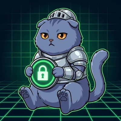 Kranky cat mascot with shield representing firewalled server security